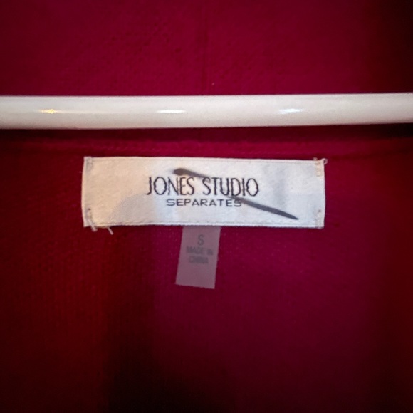 Jones Studio Separates Long Cardigan with Faux Fur Collar Size Small - Picture 3 of 4